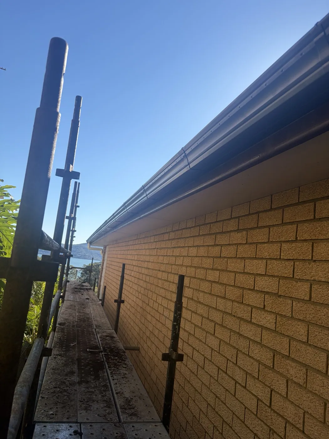 Guttering work along the roofline